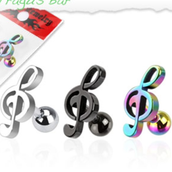 Jewelry - 3 pack of assorted 316L Music Note Cartilage